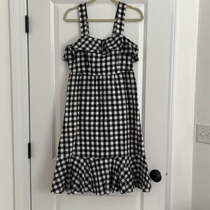 J.Crew Gingham Black and White Dress